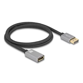   Delock DisplayPort bővítőkábel 8K 60 Hz 1 m szürke fém retesz nélküli (DL-81079)