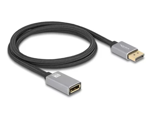 Delock DisplayPort bővítőkábel 8K 60 Hz 1 m szürke fém retesz nélküli (DL-81079)