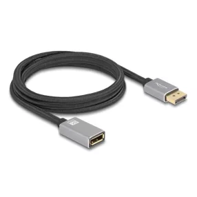   Delock DisplayPort bővítőkábel 8K 60 Hz 2 m szürke fém retesz nélküli (DL-81080)