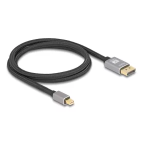   Delock Mini DisplayPort - DisplayPort-kábel 8K 60 Hz 1 m szürke fém retesz nélküli (DL-81091)