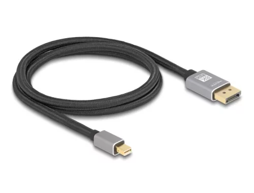 Delock Mini DisplayPort - DisplayPort-kábel 8K 60 Hz 1 m szürke fém retesz nélküli (DL-81091)