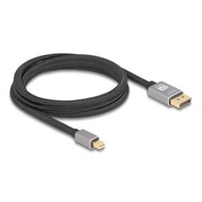   Delock Mini DisplayPort - DisplayPort-kábel 8K 60 Hz 2 m szürke fém retesz nélküli (DL-81092)