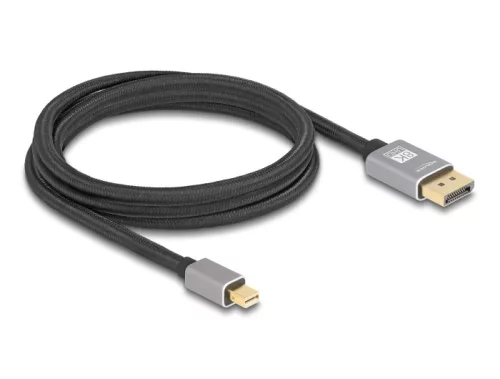 Delock Mini DisplayPort - DisplayPort-kábel 8K 60 Hz 2 m szürke fém retesz nélküli (DL-81092)
