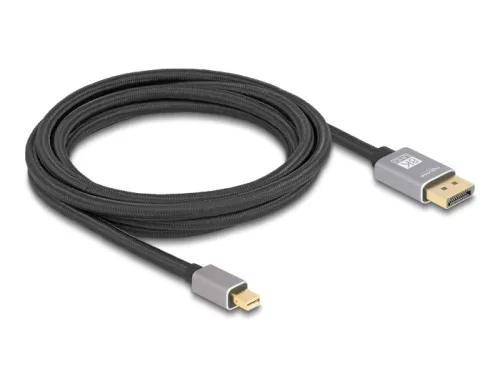Delock Mini DisplayPort - DisplayPort-kábel 8K 60 Hz 3 m szürke fém retesz nélküli (DL-81093)