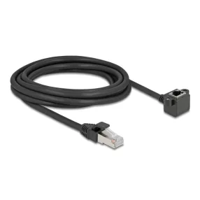   Delock Hálózat bővítő kábel RJ45 apa - RJ45 anya 90 -ban hajlított, Cat.6 F/UTP, 3 m, fekete (DL-81099)