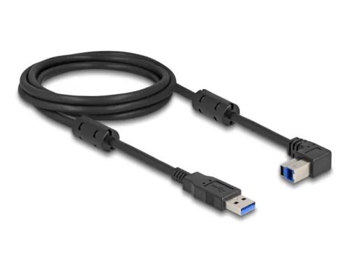 Delock USB 5 Gbps kábel A-típusú apa - B-típusú apa 90  felfelé néző csatlakozóapaval 2 m (DL-81105)