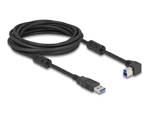 Delock USB 5 Gbps kábel A-típusú apa - B-típusú apa 90  jobbra hajlítva 5 m (DL-81111)