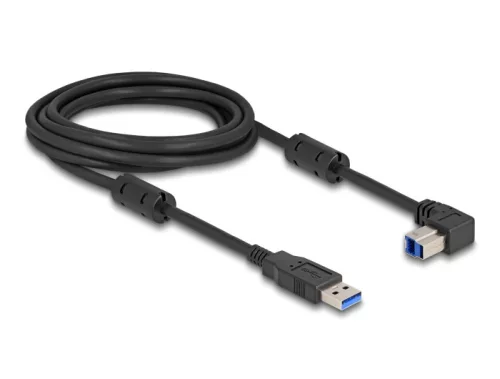 Delock USB 5 Gbps kábel A-típusú apa - B-típusú apa 90  lefelé néző csatlakozóapaval 3 m (DL-81114)