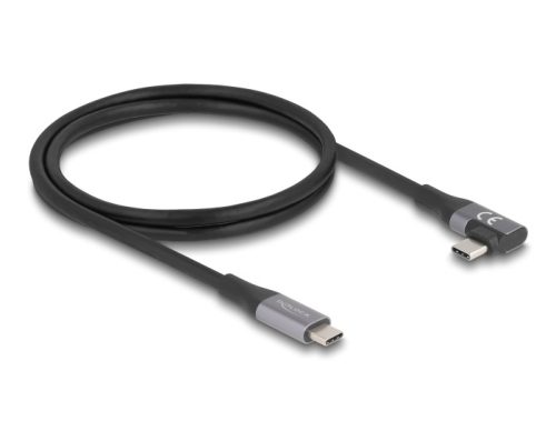 Delock USB 40 Gbps Kábel, ívelt bal / jobb, USB PD 3.1 Extended Power Range 240 W 1 m