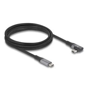   Delock USB 20 Gbps Kábel, ívelt bal / jobb, USB PD 3.1 Extended Power Range 240 W 2 m (DL-81132)