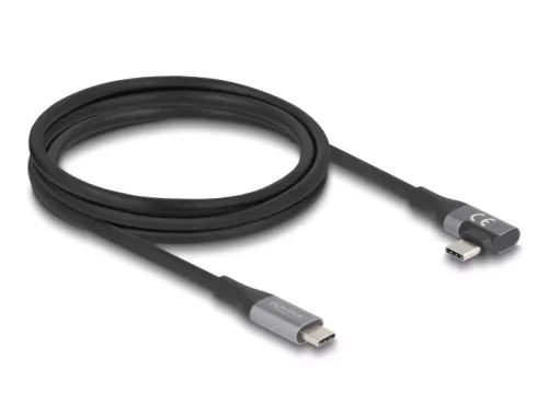 Delock USB 20 Gbps Kábel, ívelt bal / jobb, USB PD 3.1 Extended Power Range 240 W 2 m (DL-81132)