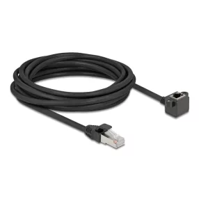   Delock Hálózat bővítő kábel RJ45 apa - RJ45 anya 90 -ban hajlított, Cat.6 F/UTP, 5 m, fekete (DL-81159)