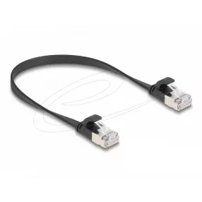   Delock RJ45 lapos patch kábelcsatlakozó a dugóhoz Cat.6A U/FTP 0,25 m fekete (DL-81161)