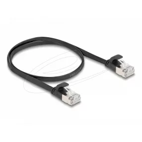   Delock RJ45 lapos patch kábelcsatlakozó a dugóhoz Cat.6A U/FTP 0,5 m fekete (DL-81162)