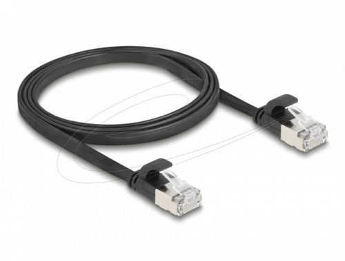 Delock RJ45 lapos patch kábelcsatlakozó a dugóhoz Cat.6A U/FTP 1 m fekete