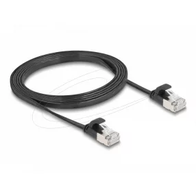   Delock RJ45 lapos patch kábelcsatlakozó a dugóhoz Cat.6A U/FTP 1,5 m fekete (DL-81164)
