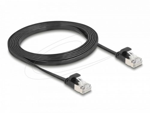 Delock RJ45 lapos patch kábelcsatlakozó a dugóhoz Cat.6A U/FTP 2 m fekete