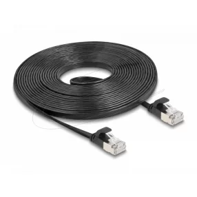   Delock RJ45 lapos patch kábelcsatlakozó a dugóhoz Cat.6A U/FTP 5 m fekete (DL-81167)