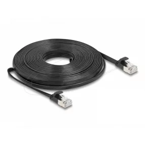   Delock RJ45 lapos patch kábelcsatlakozó a dugóhoz Cat.6A U/FTP 10 m fekete (DL-81169)