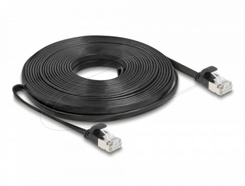 Delock RJ45 lapos patch kábelcsatlakozó a dugóhoz Cat.6A U/FTP 10 m fekete