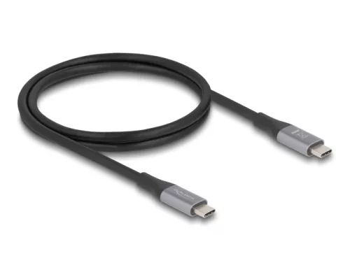Delock USB 40 Gbps kábel USB Type-C  dugó - dugó PD 3.1 240 W E-Marker 1 m szürke fém (DL-81191)