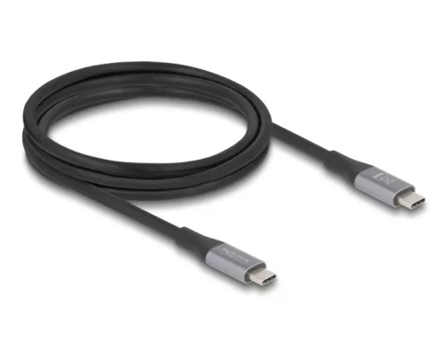 Delock USB 40 Gbps kábel USB Type-C  dugó - dugó PD 3.1 240 W E-Marker 2 m szürke fém (DL-81192)
