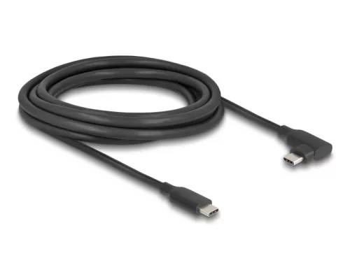 Delock Aktív USB 10 Gbps kábel USB Type-C  apa- balra / jobbra hajlított apa 3 m 8K PD 60 W E-Markerrel (DL-81195)