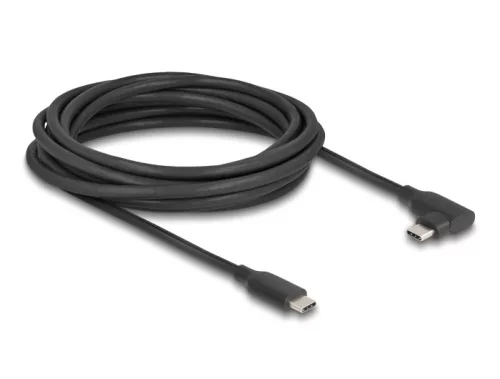 Delock Aktív USB 10 Gbps kábel USB Type-C  apa- balra / jobbra hajlított apa 5 m 8K PD 60 W E-Markerrel (DL-81196)