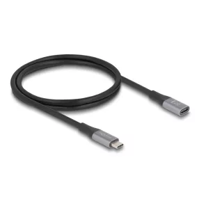   Delock USB 40 Gbps bővítő kábel USB Type-C  apa - anya PD 3.1 240 W 1 m szürke fém (DL-81201)