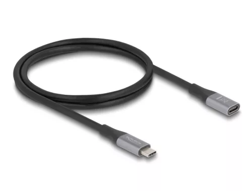 Delock USB 40 Gbps bővítő kábel USB Type-C  apa - anya PD 3.1 240 W 1 m szürke fém (DL-81201)