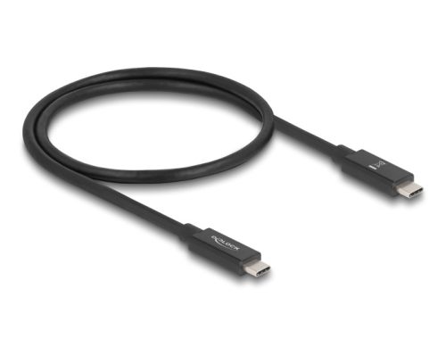 Delock USB 80 Gbps kábel USB Type-C  dugó - dugó 16K 60 Hz PD 3.1 240 W E-Marker koaxiális 0,5 m fekete