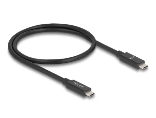 Delock USB 80 Gbps kábel USB Type-C  dugó - dugó 16K 60 Hz PD 3.1 240 W E-Marker koaxiális 0,5 m fekete (DL-81210)