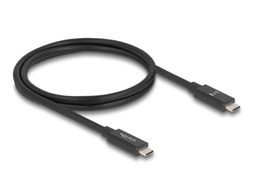 Delock USB 80 Gbps kábel USB Type-C  dugó - dugó 16K 60 Hz PD 3.1 240 W E-Marker koaxiális 1 m fekete
