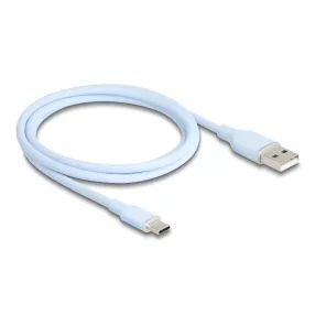   Delock USB 2.0 kábel USB A-típusú dugó - USB Type-C  dugó 1 m kék Szilikon (DL-81222)