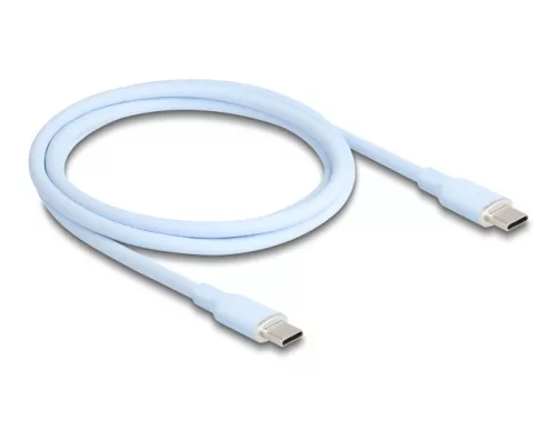 Delock USB 2.0 kábel USB Type-C  dugó - dugó PD 3.0 60 W 1 m kék Szilikon (DL-81234)