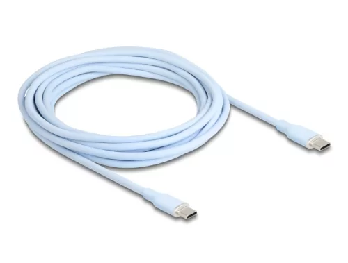 Delock USB 2.0 kábel USB Type-C  dugó - dugó PD 3.0 60 W 4 m kék Szilikon (DL-81236)