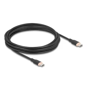   Delock USB 2.0 kábel USB Type-C  dugó - dugó PD 3.0 60 W 4 m fekete Szilikon (DL-81240)