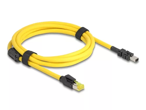 Delock kábel RJ45 dugó Cat.6-Mini I/O 8 tűs D-alakú 2-es típusú dugó 2 m sárga (DL-81251)