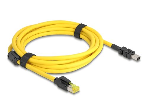 Delock kábel RJ45 dugó Cat.6-Mini I/O 8 tűs D-alakú 2-es típusú dugó 3 m sárga