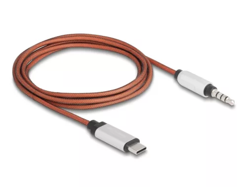 Delock AUX kábel USB Type-C  dugós sztereó csatlakozóval 3,5 mm 4 tűs 1,2 m (DL-81288)