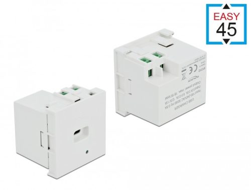 Delock Easy 45 USB töltő port modul 1 x USB Type-C  PD csatlakozó felülettel