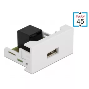   Delock Easy 45 modul A-típusú 2.0 USB anya - RJ45 anya port 22,5 x 45 mm (DL-81344)