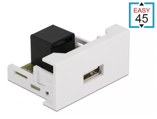 Delock Easy 45 modul A-típusú 2.0 USB anya - RJ45 anya port 22,5 x 45 mm (DL-81344)