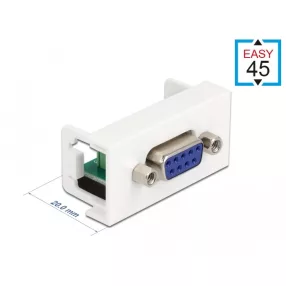   Delock Easy 45 Module D-Sub 9 tűs anya   6 tűs sorkapocs 22,5 x 45 mm (DL-81348)