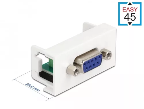 Delock Easy 45 Module D-Sub 9 tűs anya   6 tűs sorkapocs 22,5 x 45 mm (DL-81348)