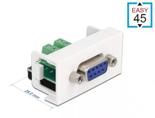 Delock Easy 45 Module D-Sub 9 tűs anya   10 tűs sorkapocs 22,5 x 45 mm (DL-81350)