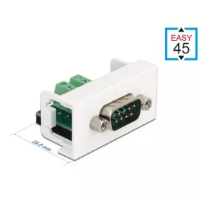   Delock Easy 45 Module D-Sub 9 tűs apa   10 tűs sorkapocs 22,5 x 45 mm (DL-81351)