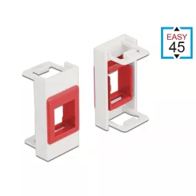   Delock Easy 45 Modul Keystone tartó 22,5 x 45 mm, fehér / piros (DL-81355)