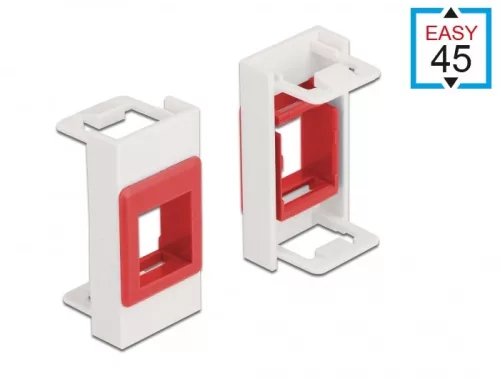 Delock Easy 45 Modul Keystone tartó 22,5 x 45 mm, fehér / piros (DL-81355)