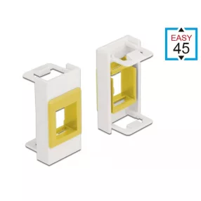   Delock Easy 45 Modul Keystone tartó 22,5 x 45 mm, fehér / sárga (DL-81358)